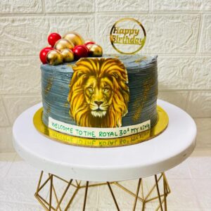 Lion face theme cake