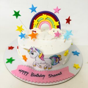 Unicorn theme cake