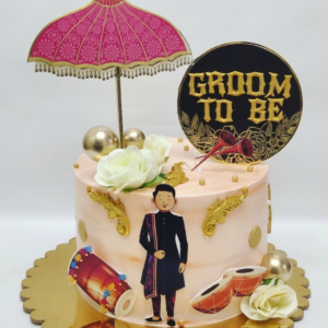 Traditional Groom-to-Be Haldi & Mehndi Theme Cake