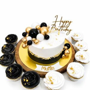 Premium Black & Gold Theme Cake Combo | Custom Celebration Set (Mumbai & Pune)